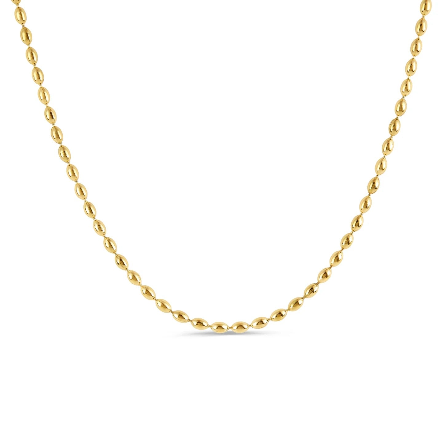 Gold Plated Sphere Chain Necklace 18K