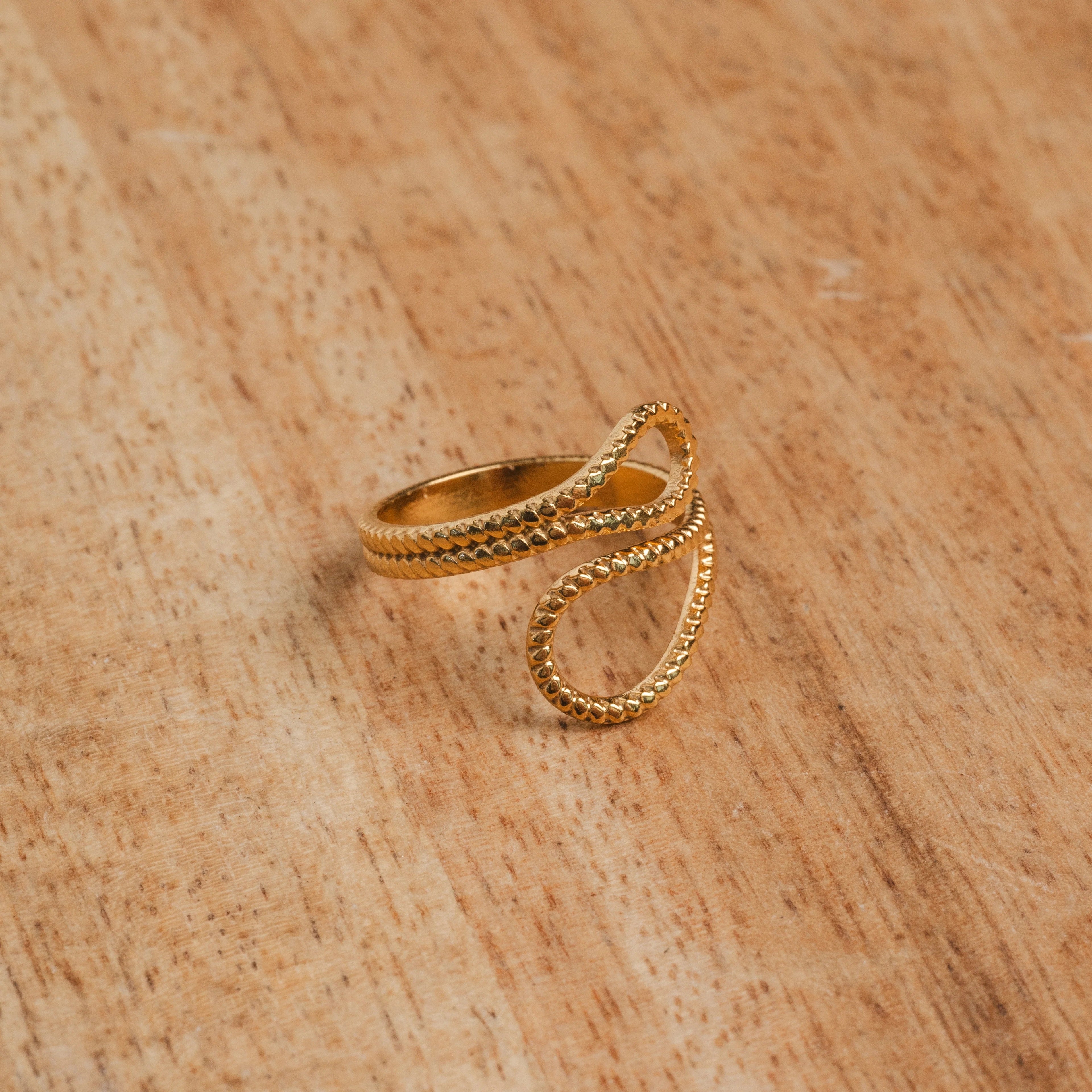 Adjustable Ava Abstract Ring Plated in 18K Gold