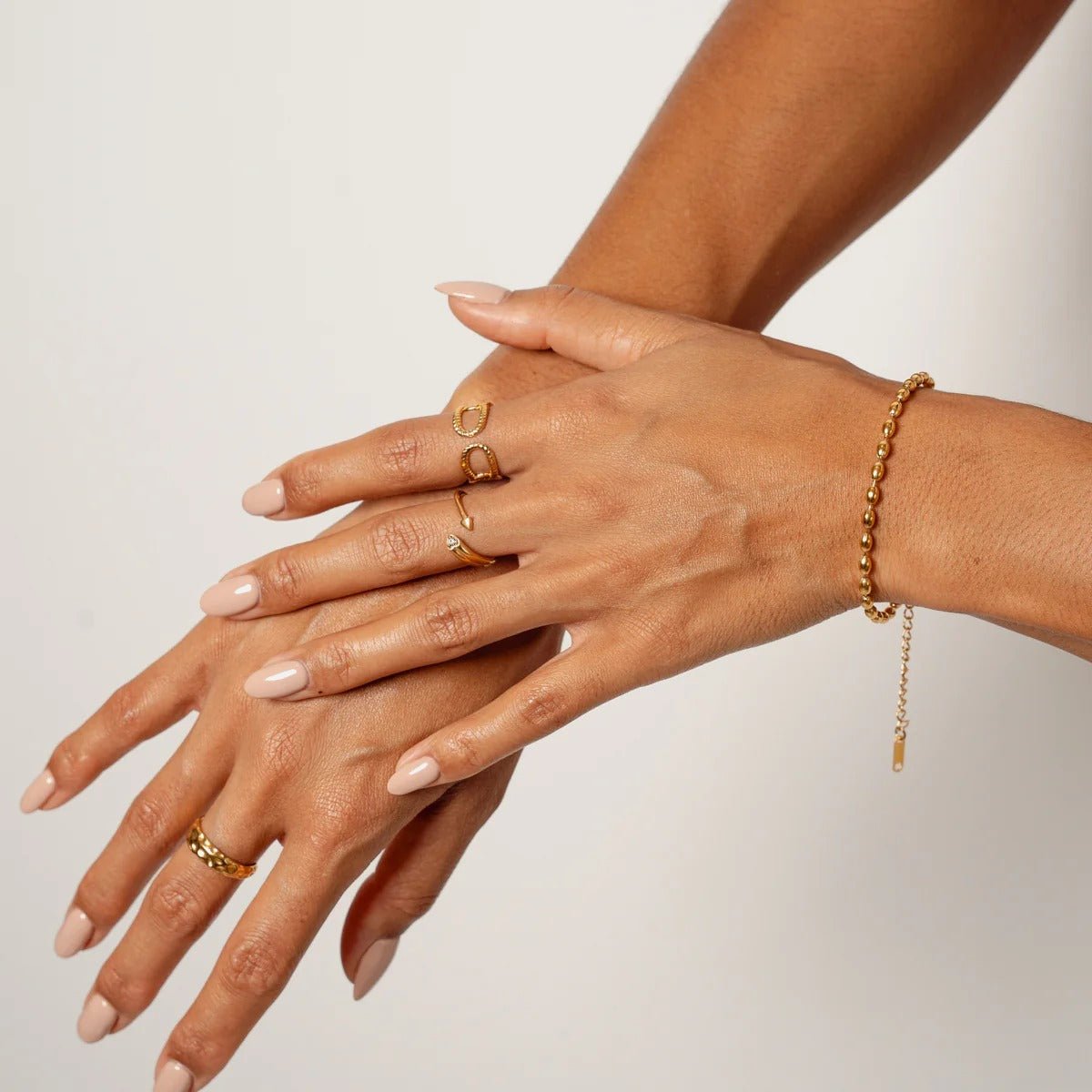 Sphere Chain Bracelet Plated in 18K Gold