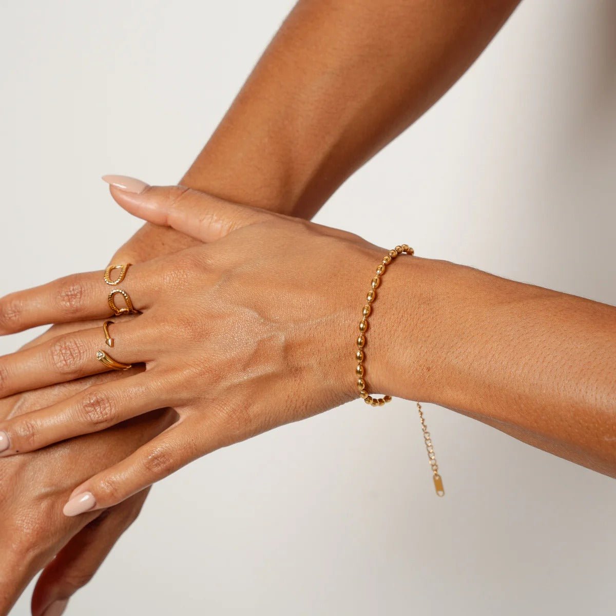 Sphere Chain Bracelet Plated in 18K Gold