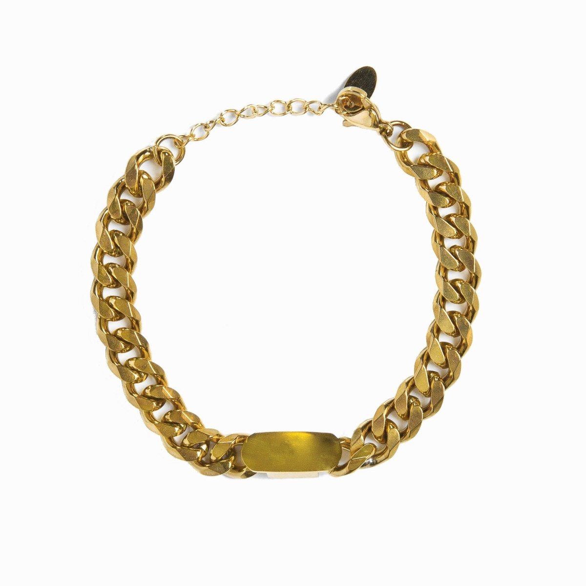 Rectangular Pendant Chain Bracelet Plated in 18k Gold