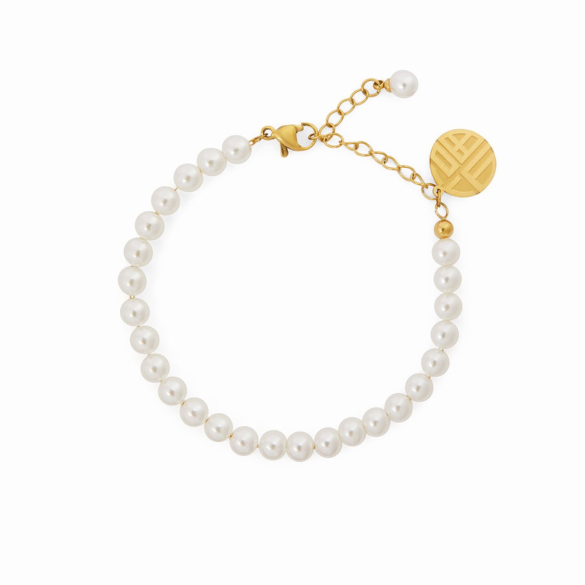 Charm Pearl Bracelet Plated in 18K Gold