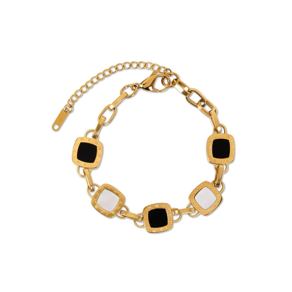 Square Mono Bracelet Plated in 18k Gold