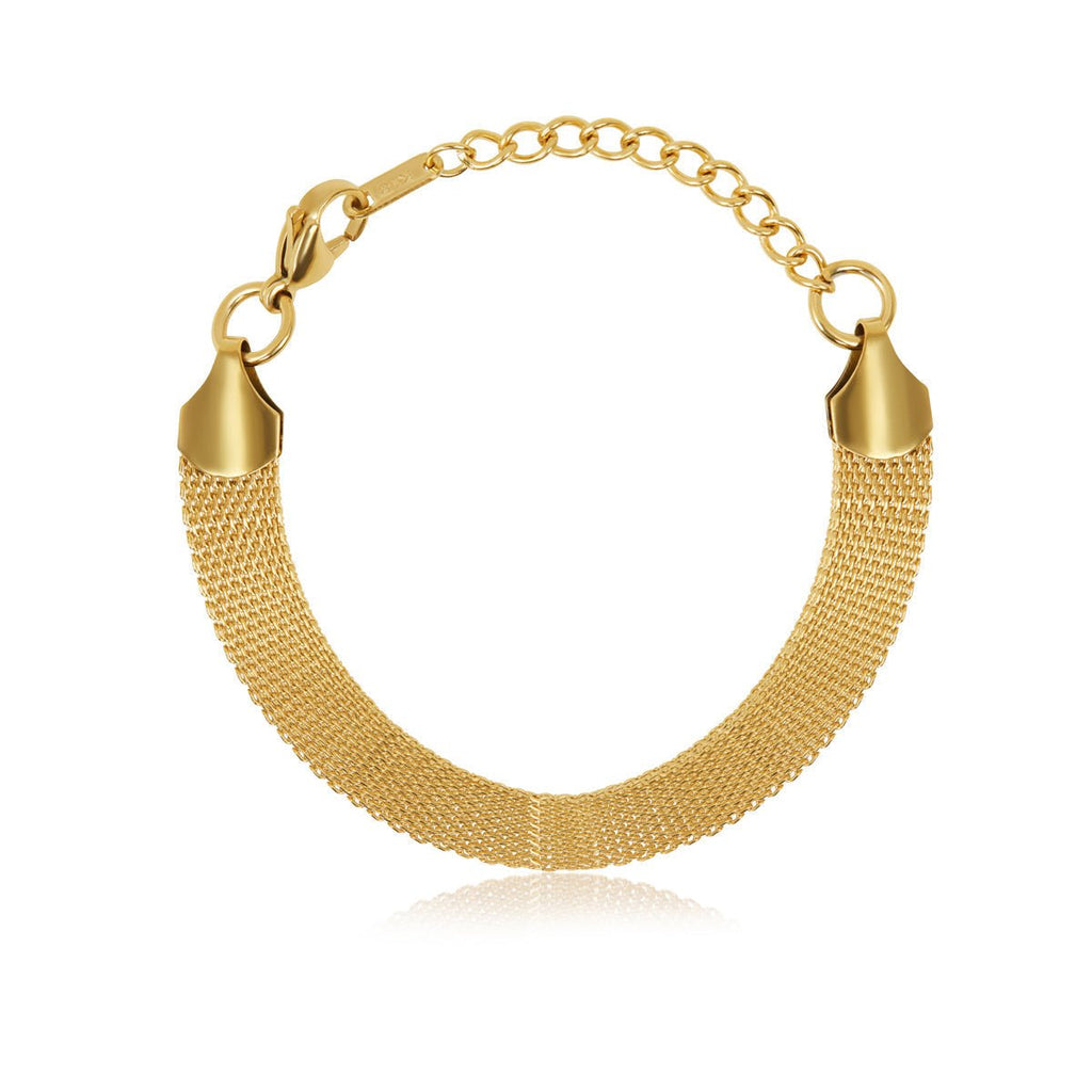 Plain Weave Bracelet Plated in 18K Gold