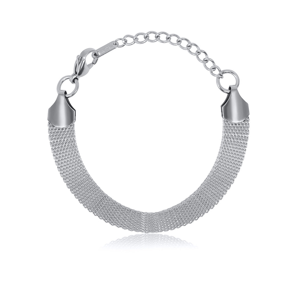 Plain Weave Bracelet - Silver