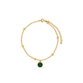 Emerald Ankle Bracelet with Gold Plated Pendant 18K