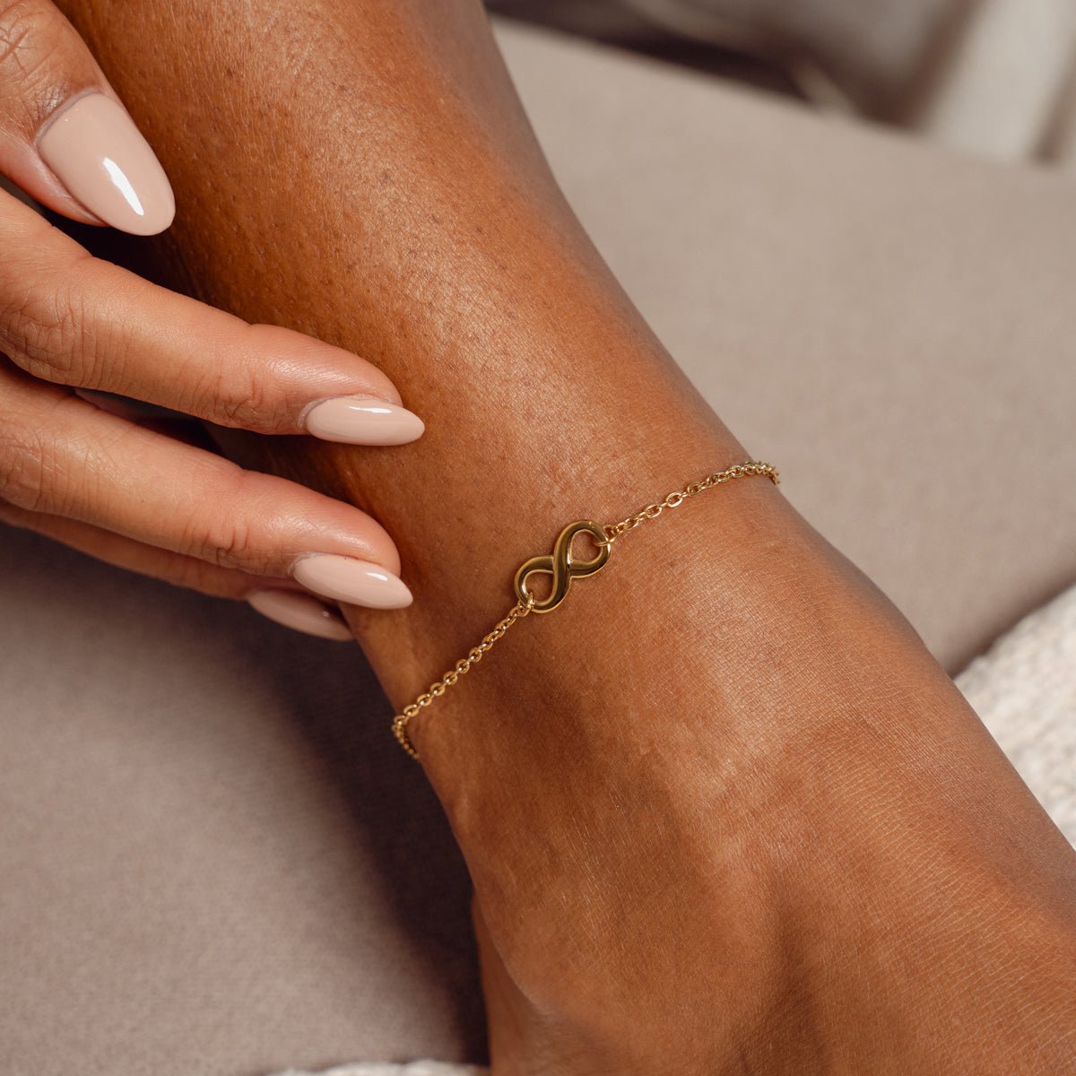 Infinity Ankle Bracelet Plated in 18K Gold